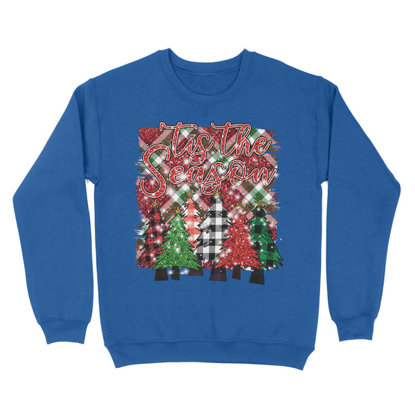 Tis The Season Christmas Tree buffalo Plaid Sweatshirt, Family Christmas Shirts FFS - IPHW1900