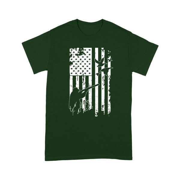 White American flag 4th July duck hunting legend hunter NQSD248 - Standard T-shirt