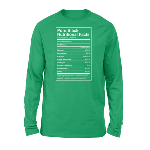 Black Pride Pure Black Nutritional Facts - Standard Long Sleeve