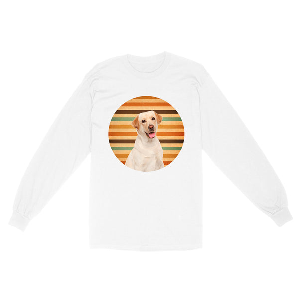 Custom Pet Face Retro Long Sleeve| Dog Lover Gift Labrador Lover Pet Owner Shirt| JTSD341