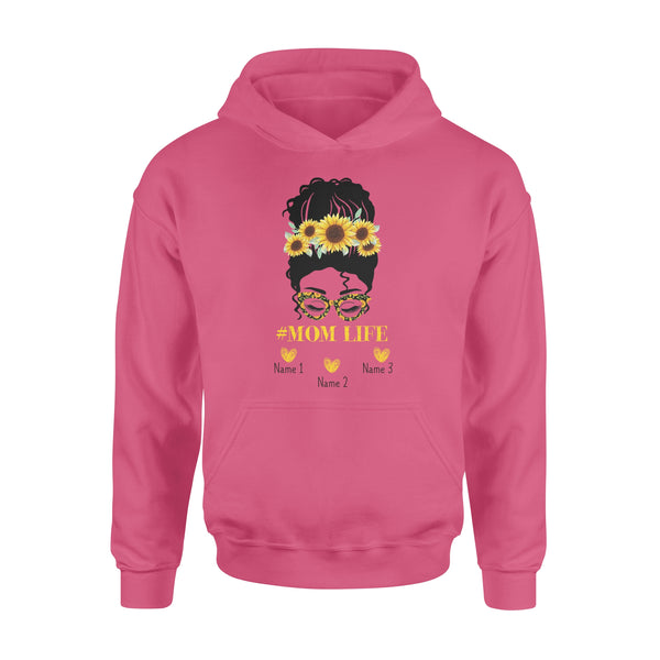 Beautiful mom life shirt sunflower customize name kids, mother's day shirt ideas D06 NQS1540 - Standard Hoodie