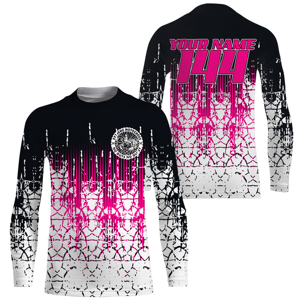 Adult&Kid custom Motocross jersey UPF30+ MX racing No Guts No Glory offroad pink dirt bike racewear NMS924