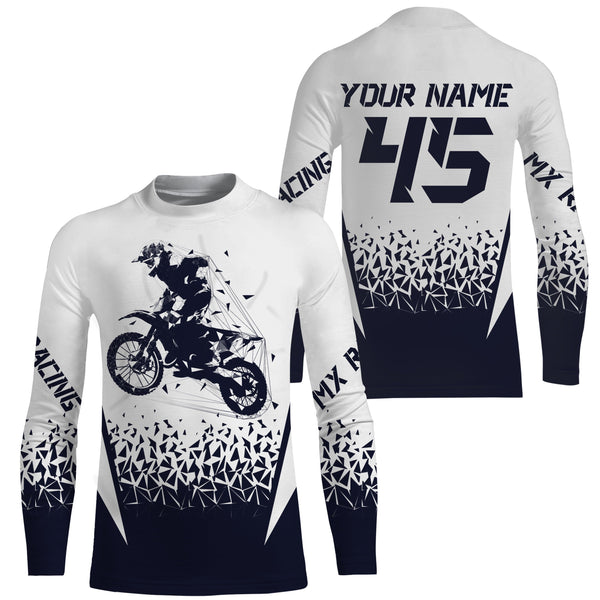 MX racing jersey personalized motocross UPF30+ adult&kid navy dirt bike riders off-road motorcycle| NMS874