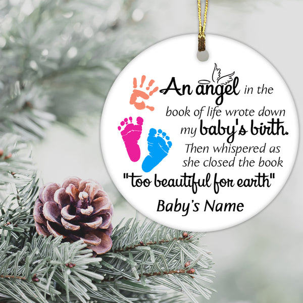 Personalized Ornament on Christmas, Sympathy gift for loss of baby Child loss ornament - OVT16