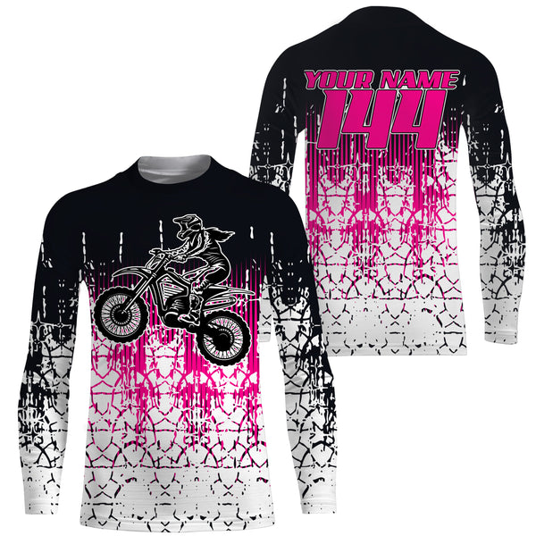 Adult&Kid custom Motocross jersey UPF30+ MX racing biker girl womens off-road dirt bike racewear| NMS925