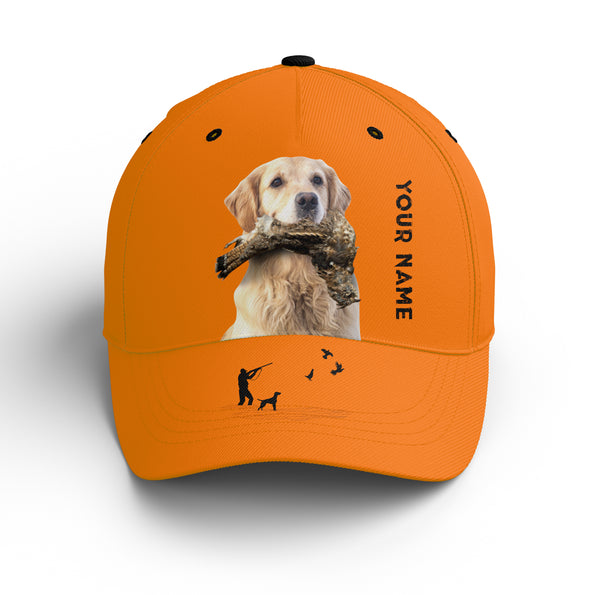 Ruffed Grouse Hunting Dog Blaze Orange Custom Name Hat for Men, Choose hunting dog breeds FSD3991