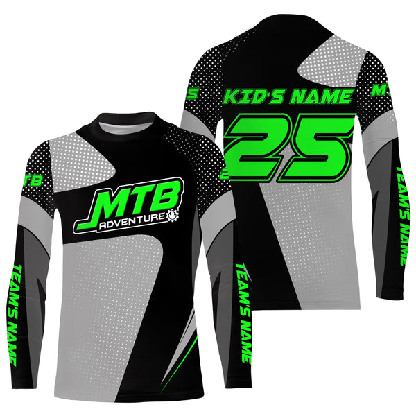 Custom green MTB gear lightweight UPF30+ sun shirt Kid Adult Cycling jersey Mountain Bike racewear| SLC112