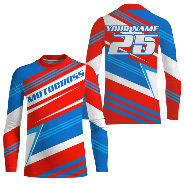 Custom name number motocross jersey UPF30+ kids & adults dirt bike motorcycle off-road racing shirt NMS1034