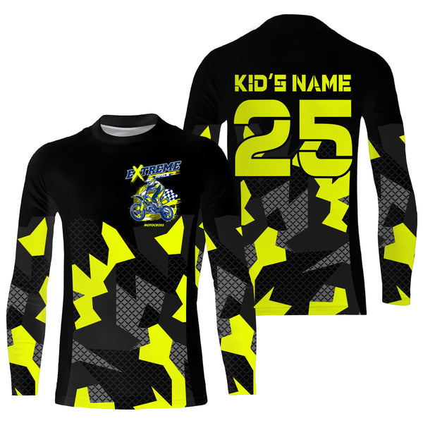 Personalized camouflage motocross jersey UPF30+ men women kid dirt bike racing off-road motorcycle NMS973