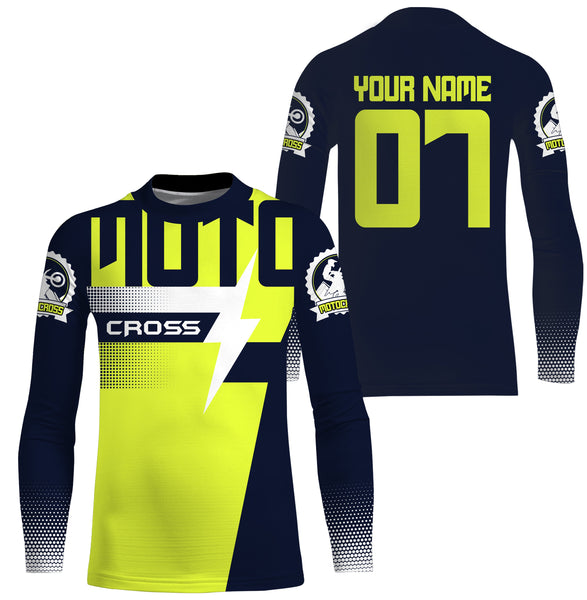 Custom motocross jersey green UPF30+ men women kid dirt bike racing off-road motorcycle long sleeve NMS998