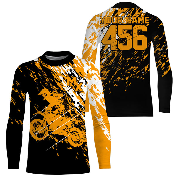 Personalized dirt bike jersey adult&kid UPF30+ Motocross MX racing off-road motorcycle - Orange| NMS908