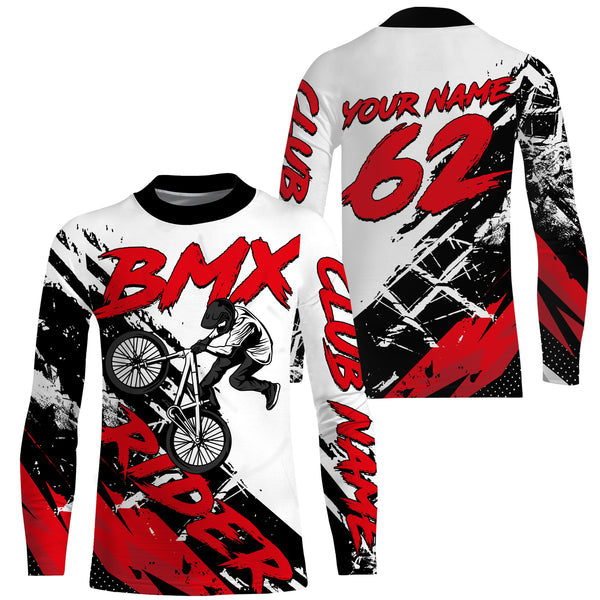 Red BMX custom jerseys UPF30+ Off-road rider shirt Cycling gear BMX clothing youth| SLC85