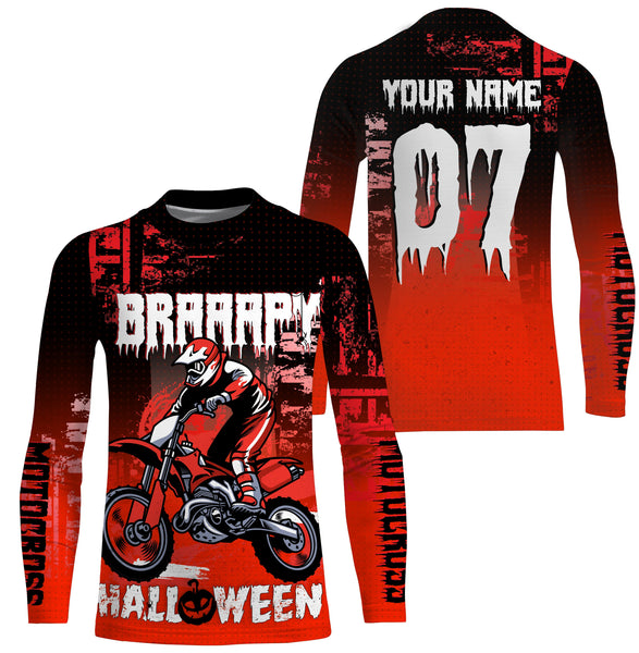 Braaapy Halloween personalized motocross jersey UPF30+ kids men women dirt bike costume for bikers NMS1042