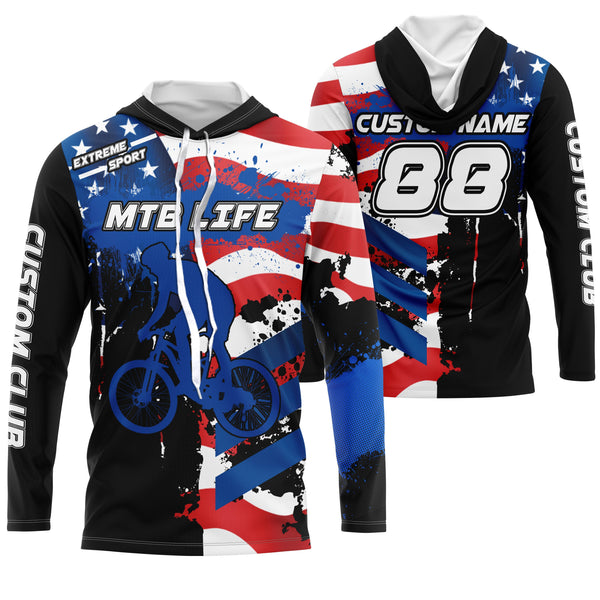 MTB Life Team USA jersey Kids adult flag shirt UPF30+ mountain bike cycling gear Extreme shirt| SLC97