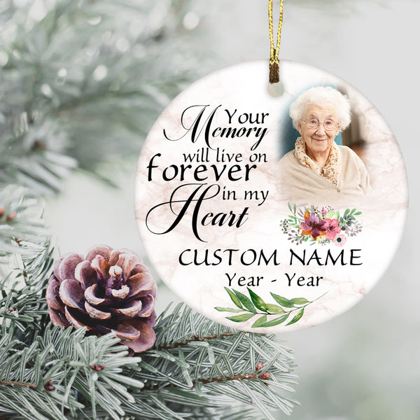 Memorial Ornament Personalized Christmas Sympathy Gift For Loss Of Mom Dad Remembrance Home Decor ODT46