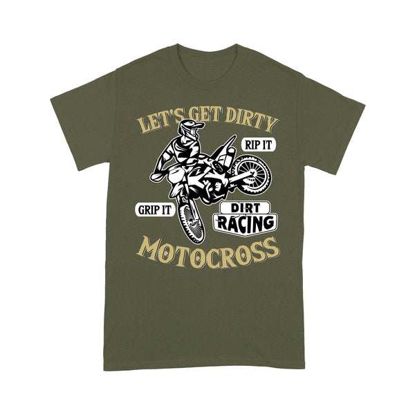 Motocross Men T-shirt - Let's Get Dirty - Cool Dirt Bike Shirt, Biker Tee, Off-road Dirt Racing| NMS225 A01