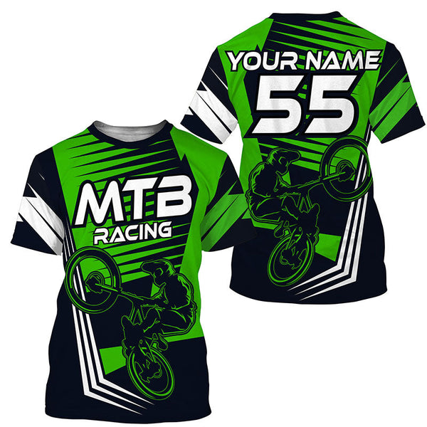 Mountain bike shirt kids UPF30+ MTB jersey for boys girls Green downhill shirt mens cycling gear| SLC247