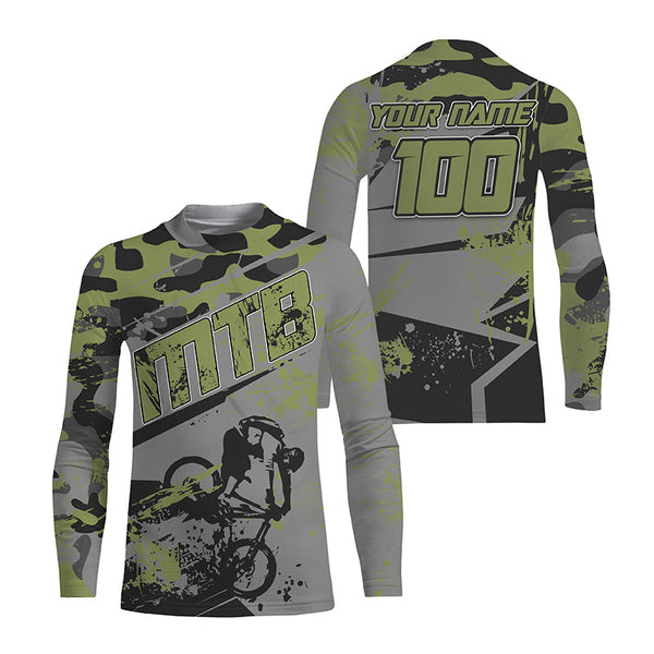 Camouflage MTB riding jersey kids youth UPF30+ mountain bike shirt mens cycling jersey boys girls| SLC264