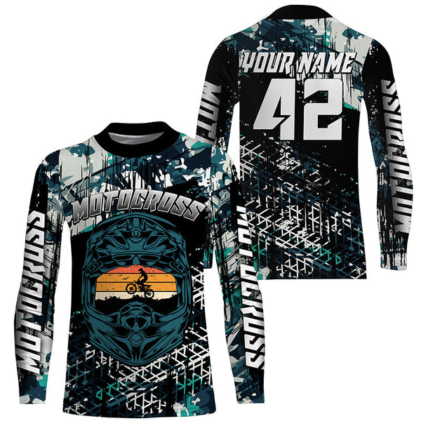 Kid women men dirt bike jersey UPF30+ personalized Motocross offroad youth riding shirt motorcycle PDT280