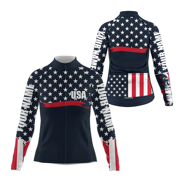 American mens womens cycling jersey with 3 pockets UPF50+ USA bike shirts full zip bicycle clothes| SLC216