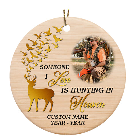 Personalized Memorial Christmas Ornament Deer Hunting In Heaven Sympathy Gift For Loss Of Loved One ODT86