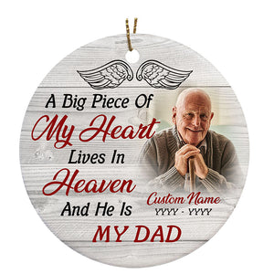 Dad Remembrance Ornament - Personalized Angel In Heaven Christmas Sympathy Gift For Loss Of Father ODT119