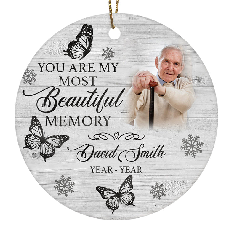 Personalized Memorial Ornament For Dad Mom Christmas Remembrance Gift For Loss Of Loved One In Heaven ODT52