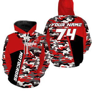 Personalized Camo Motocross Hoodie Women Men UPF30+ MotoX Pullover Hoodie Biker Racing Motorcycle PDT426