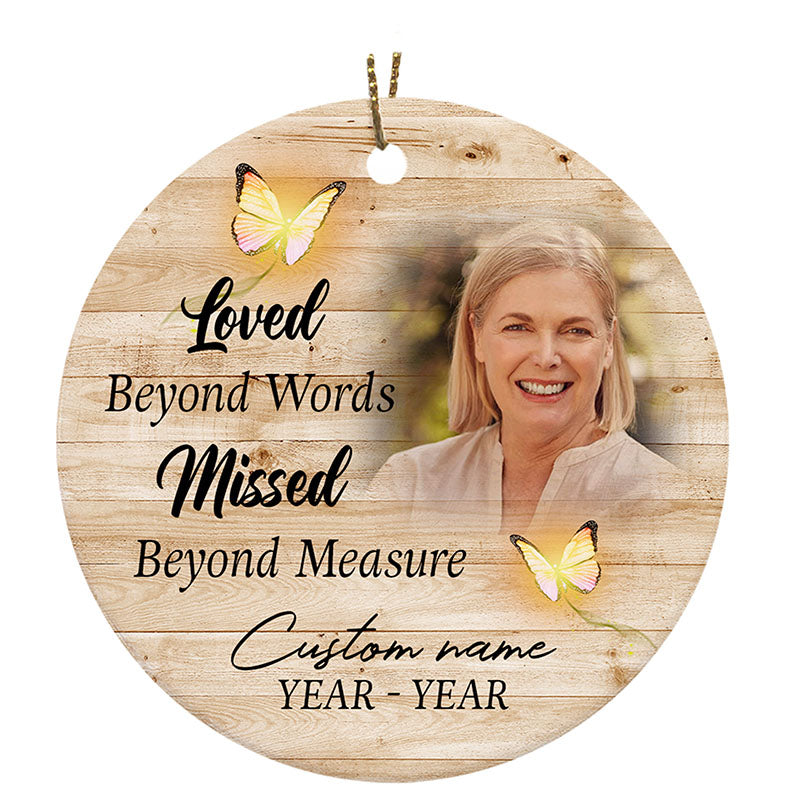 Personalized Memorial Christmas Ornament Angel In Heaven Sympathy Gift For Loss Of Loved One Dad Mom ODT57