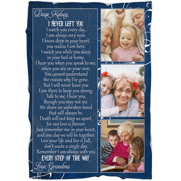 Personalized Memorial Blanket - I Never Left You Custom Letter Blanket Remembrance Throw Sympathy N2660