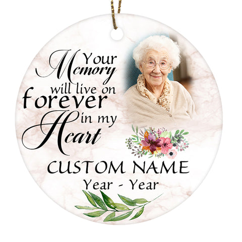 Memorial Ornament Personalized Christmas Sympathy Gift For Loss Of Mom Dad Remembrance Home Decor ODT46