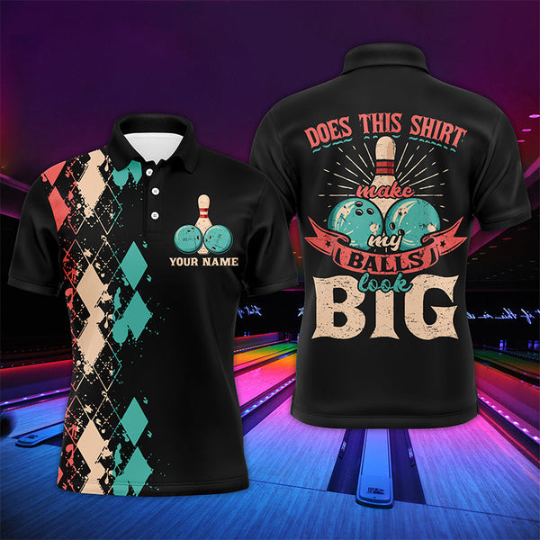 Funny Men Bowling Polo Shirt, Personalized Bowlers Jersey Does This Shirt Make My Balls Look Big NBP71