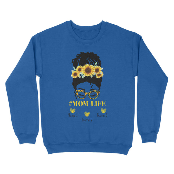 Beautiful mom life shirt sunflower customize name kids, mother's day shirt ideas D06 NQS1540 - Standard Crew Neck Sweatshirt