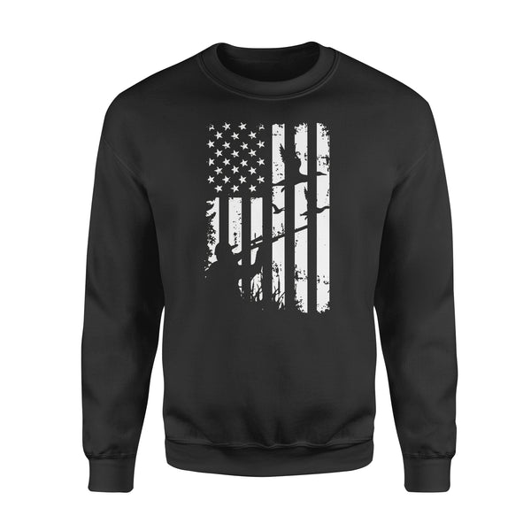 Duck Hunting American Flag 4th July Clothes, Shirt for hunter NQSD239 - Standard Crew Neck Sweatshirt