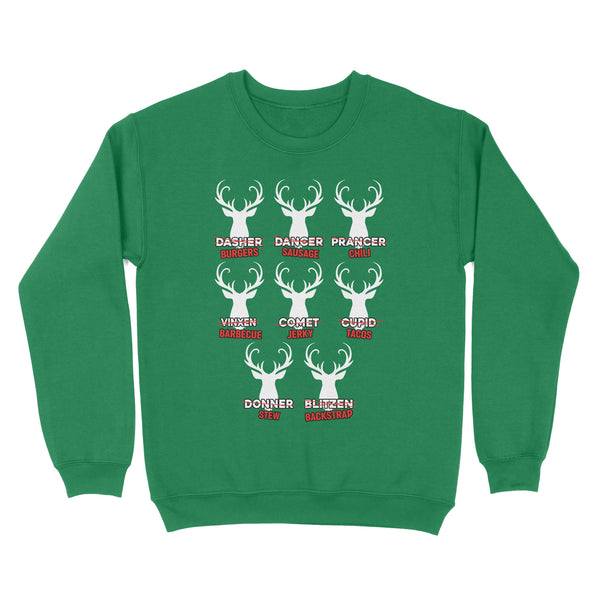 Funny Christmas Reindeer Hunter Shirt, Deer Hunter Gift D02 NQS2460 Standard Crew Neck Sweatshirt