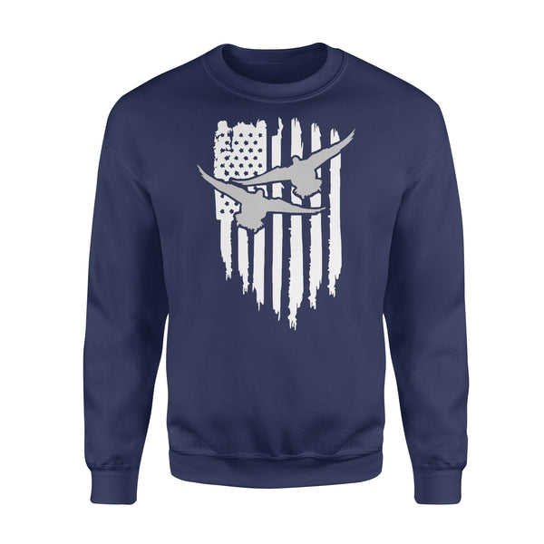 Duck Hunting American Flag Clothes, Shirt for Hunting - Standard Crew Neck Sweatshirt