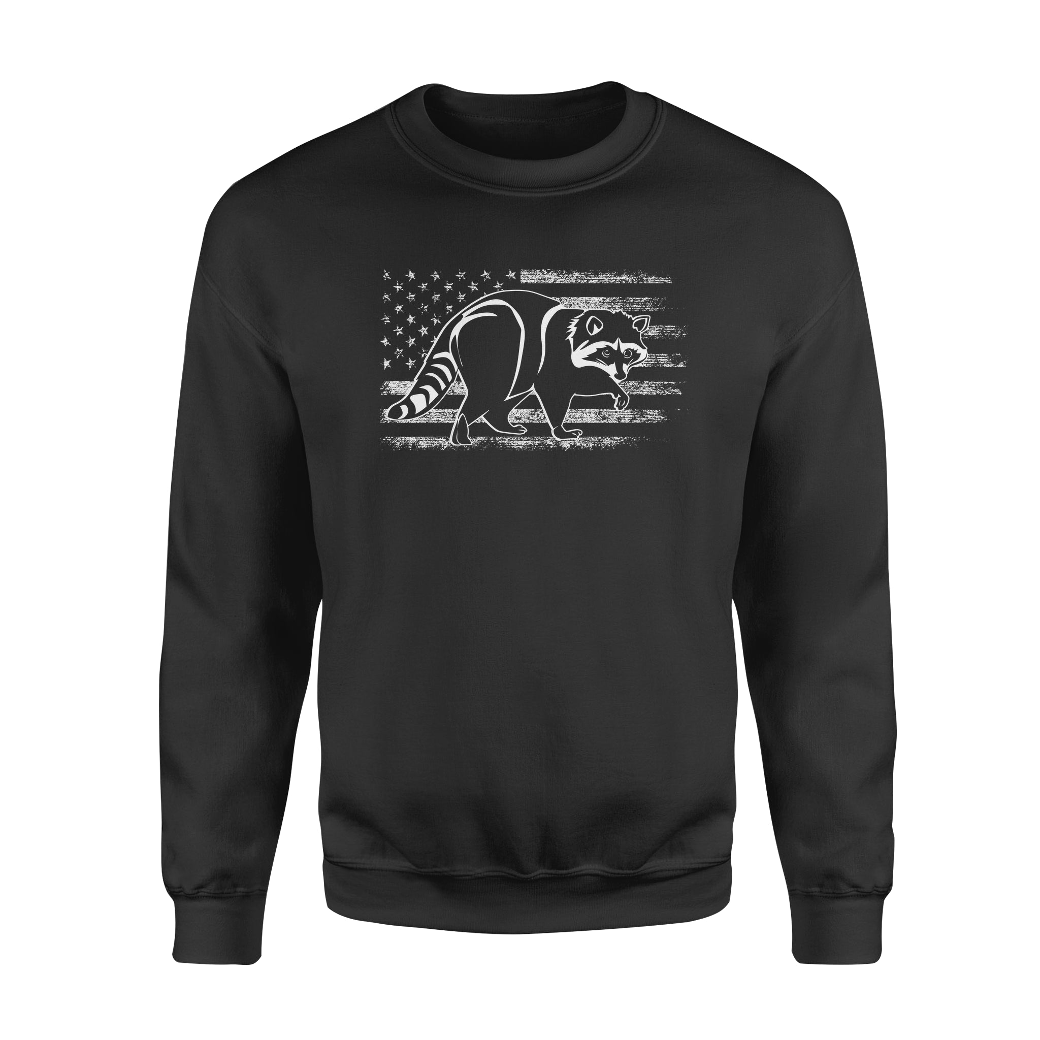 Coon hunting American flag 4th July, racoon hunter shirt NQSD241- Standard Crew Neck Sweatshirt