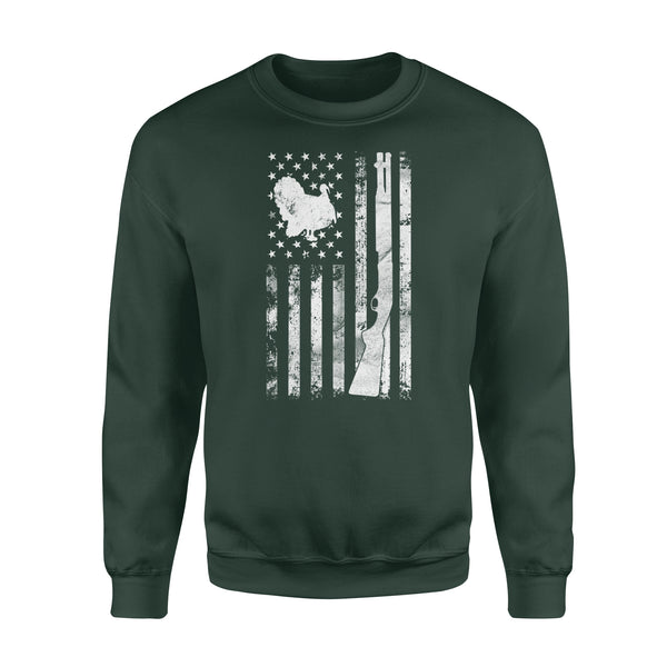 Hunting Shirt with American Flag 4th Jul, Turkey Hunting Shirt, Gifts for Hunters D05 NQS1338 Sweatshirt