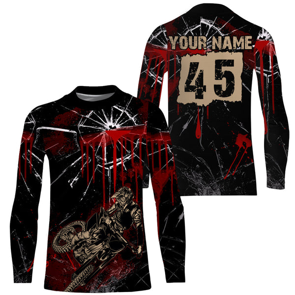 Custom Motocross Jersey Red UPF30+ Youth Men Women Xtreme Dirt Bike Shirt MX SX Racing NMS1357