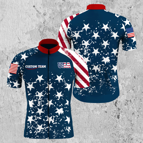 American Mens road cycling jersey Anti-UV US cycle gear 3 Pockets Custom team BMX MTB racing jersey| SLC66