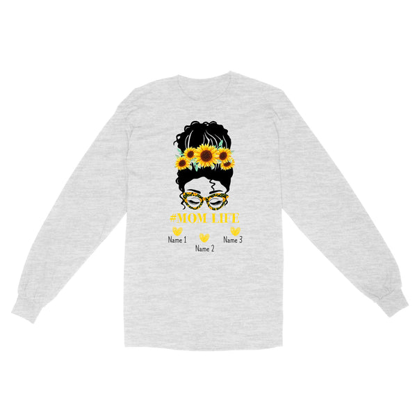Beautiful mom life shirt sunflower customize name kids, mother's day shirt ideas D06 NQS1540 - Standard Long Sleeve