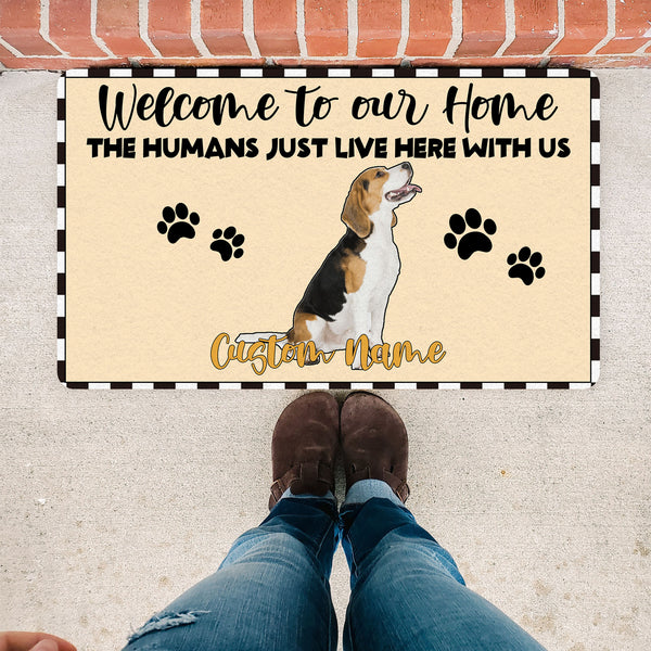 Personalized Dog Welcome Mat| Welcome To Our Home Dog Doormat Custom Gift for Dog Lover, Dog Owner| JDM59