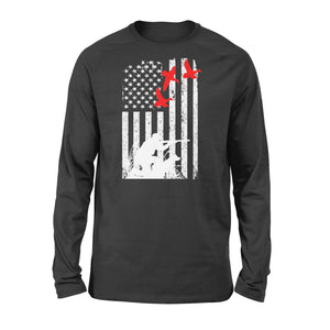 Duck hunting american flag 4th July , duck hunting dog NQSD39 - Standard Long Sleeve