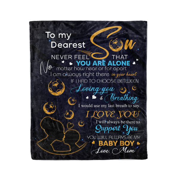 Mom to Son fleece blanket I love you gifts for son who loves soccer - FSD1323D02