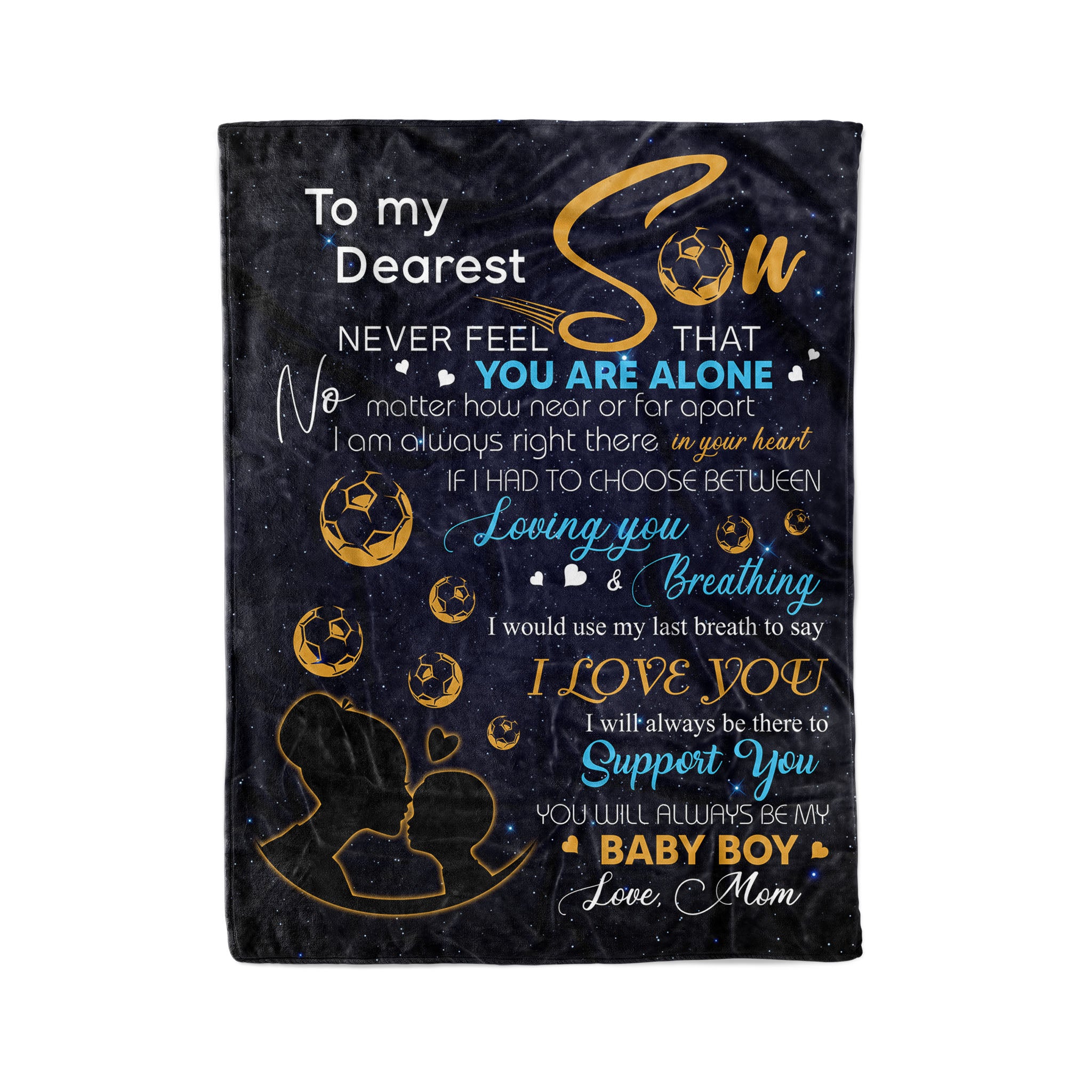 Mom to Son fleece blanket I love you gifts for son who loves soccer - FSD1323D02