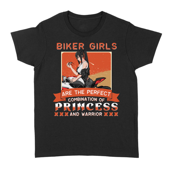 Biker Girl Combination of Princess and Warrior - Motorcycle Women T-shirt, Cool Tee for Female Rider, Cruiser| NMS30 A01