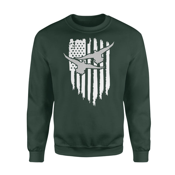 Duck Hunting American Flag Clothes, Shirt for Hunting - Standard Crew Neck Sweatshirt