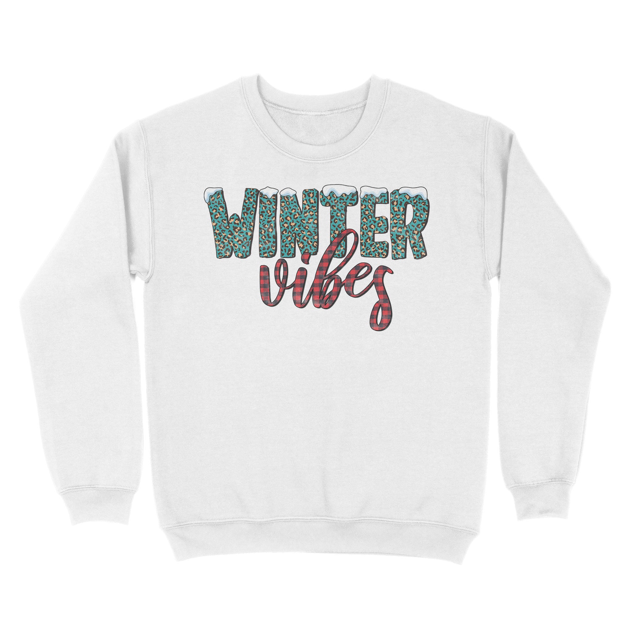 Winter Vibe Christmas Sweatshirt, Leopard Red plaid xmas gifts FFS - IPHW1905