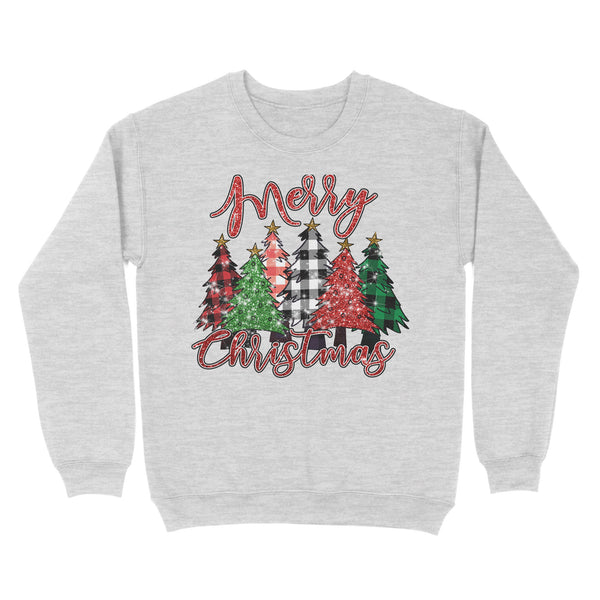 Merry Christmas Sweatshirt, buffalo Plaid Christmas tree Shirts gifts FFS - IPHW1901