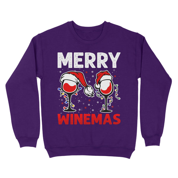 Merry Winemas Christmas Sweatshirt for Wine lovers FFS - IPHW1904